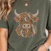 Highland Cow Shirt, Floral Cottagecore Cow with Printed Patchwork, Cow Lover Gift