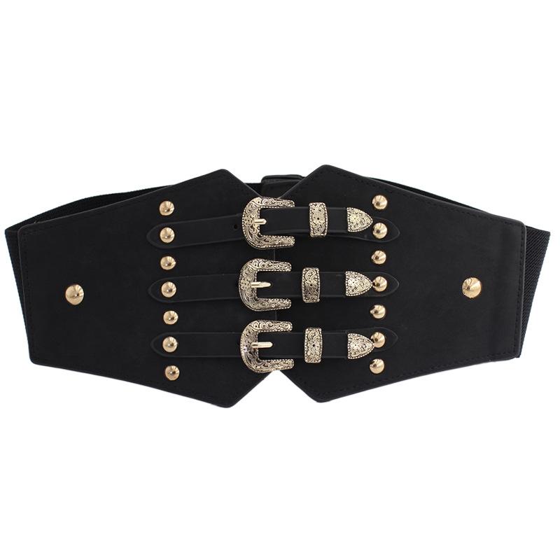 Retro Elastic Wide Waist Seal Ladies Elastic Belt Dress Shirt Decorative Waist Skirt Three Sizes