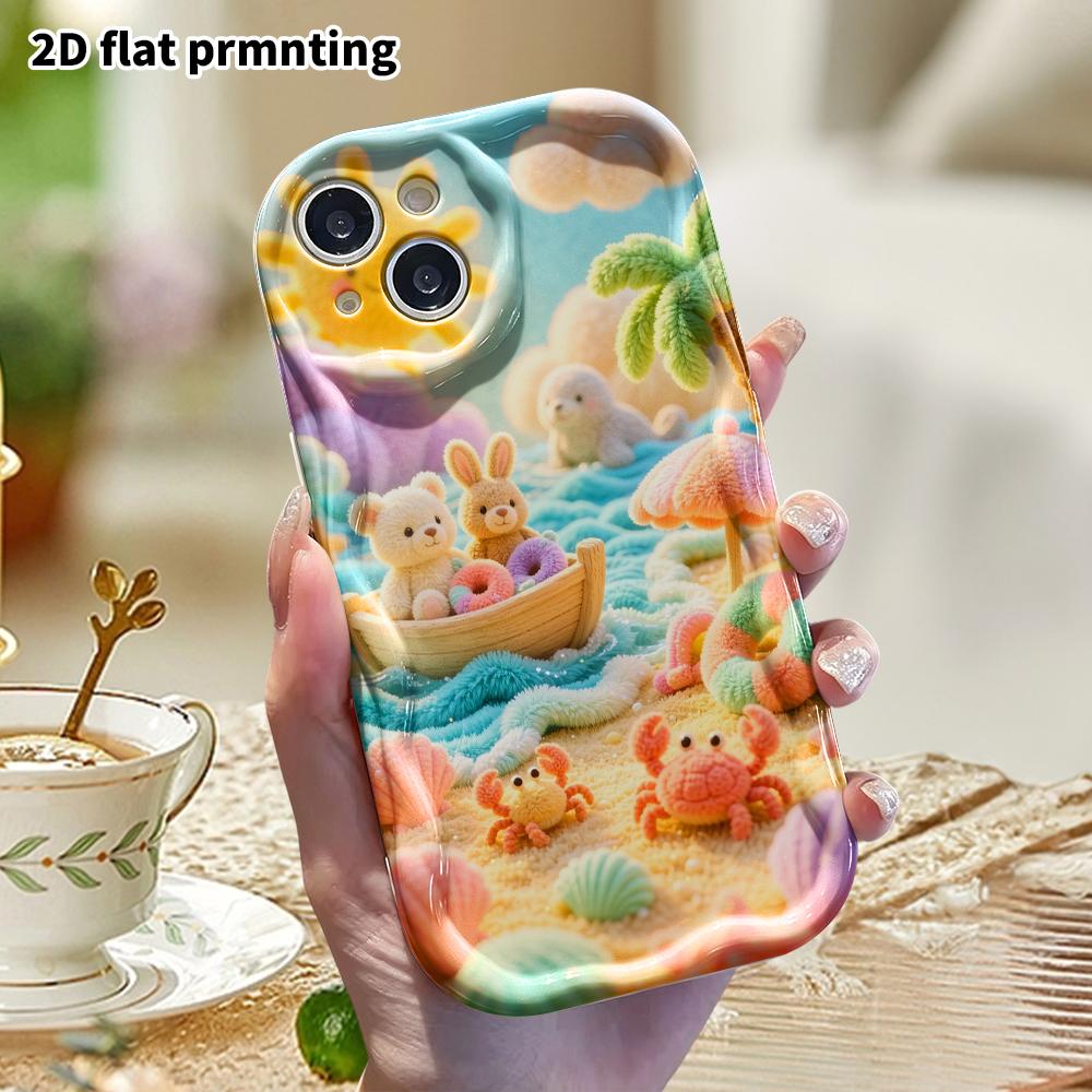 Phone Case: 2D flat, suitable for iPhone 18 17 16 15 14 13 12Pro protective case, seaside boat adventure, perfect Christmas and Halloween holiday gift