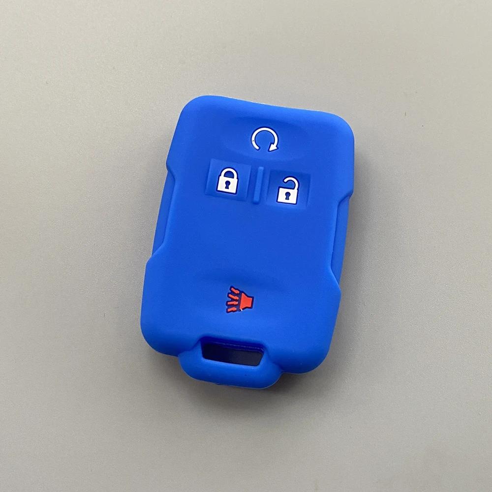 Silicone Car Key Case Cover For Chevrolet Colorado Silverado 1500 2500Hd 3500Hd Gmc Yukon Sierra Canyon Remote Key Protecor