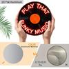 2D Flaches Aluminium Spiel Das Funky Musik 7,87 Zoll Schild CD Platte, Warme Rote Buchstaben Neon Up Schild für Wanddekoration Musik, Karaoke Bar Club Plattenladen