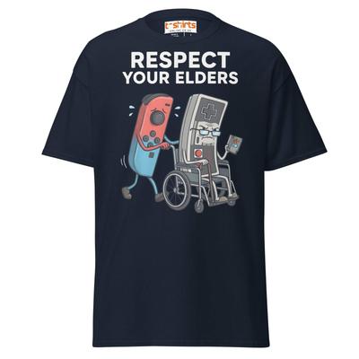 Respect Your Elders Funny Video Game T-Shirt - Retro Gamer