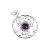 African Amethyst Gemstone 925 Sterling Silver Handmade Purple Stone Pendant 1.45" For Women PP-24-5