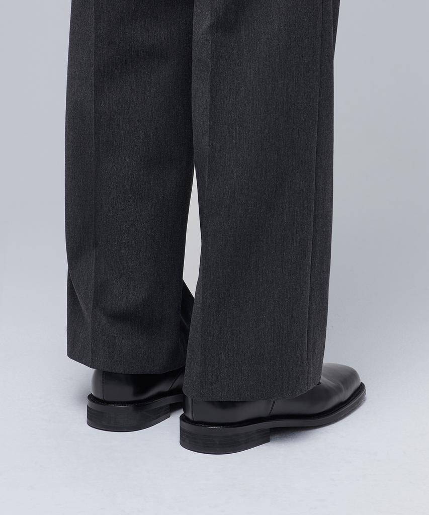 Musinsa Standard Heavyweight Fleece-Lined Real Wide Hidden Elastic Waist Slacks [Charcoal Gray]