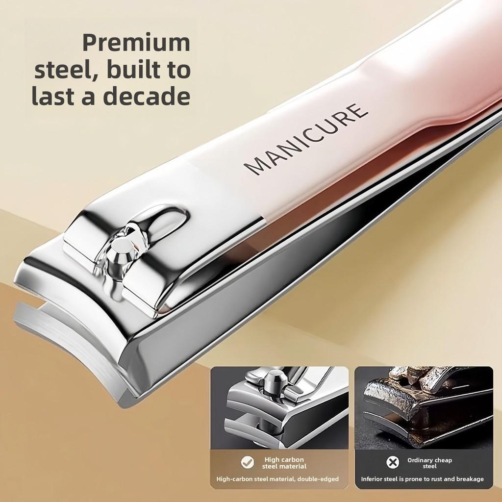 Carbon Steel Nail Clippers Set With Polishing Heads For Home And Travel Use