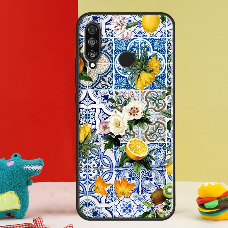 Mediterranean Lemon For Huawei P30 Pro P60 P50 P20 P40 P Smart Nova 9 5T Honor Magic 5 Lite X8 X9 a 50 70 Case