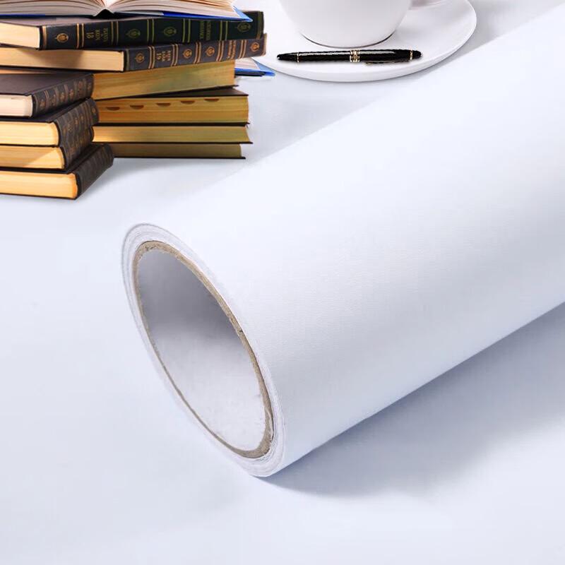 JINGRUIXIANG Pure White Self-Adhesive Wallpaper