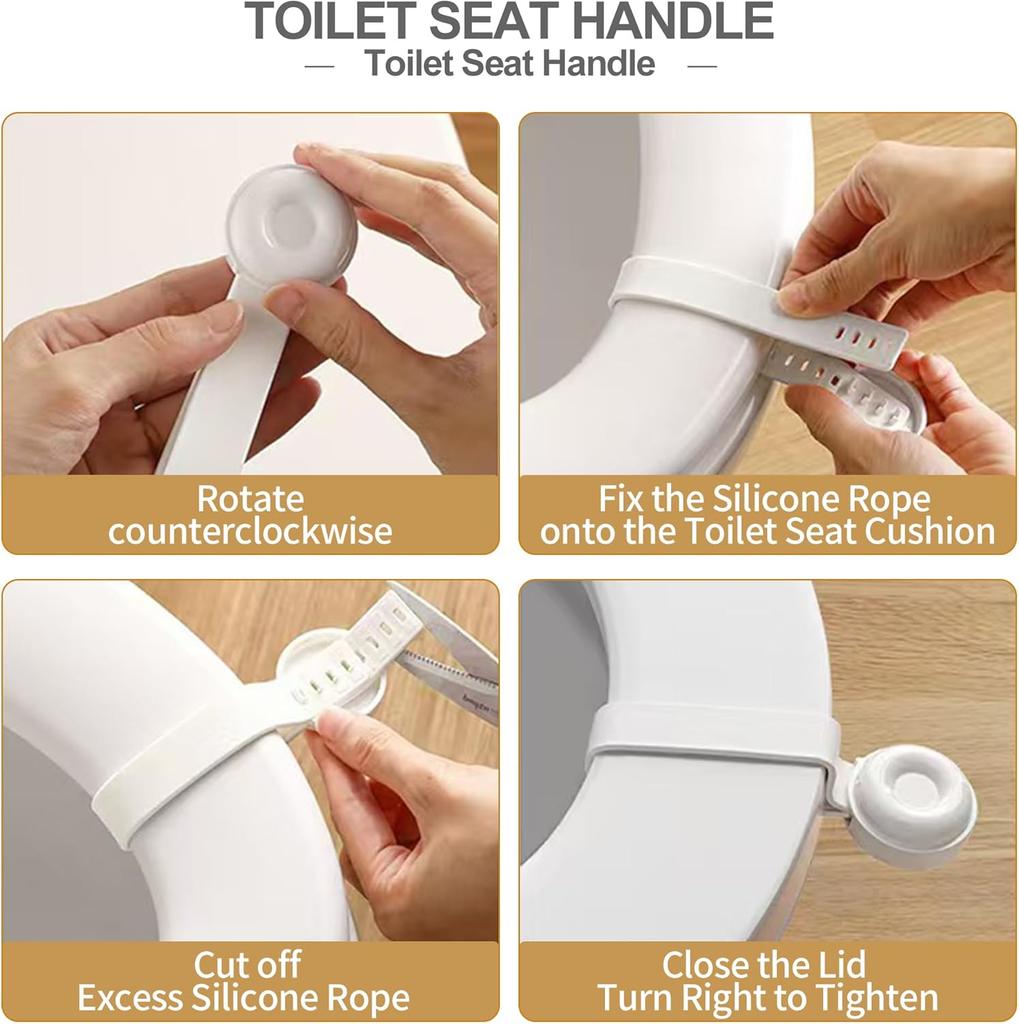 4Pcs Silicone Toilet Seat Lifter Handle,Hygienic No Touch Toilet Lid Lifter,Avoid Dirty Hands Toilet Seat Cover Lifting Tool for Bathroom,Easy Install