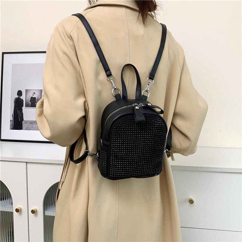 Trendy Women's Diamond-Studded Convertible Backpack 2023 - Celebrity-Inspired, Spacious, and Stylish.