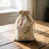 50pcs Drawstring Gift Bags 5x7 Inch Floral Burlap Bags Fabric Bag Jewelry Packing Pouches Favors Bag for Spring Jewelry Present Party Wedding Birthday