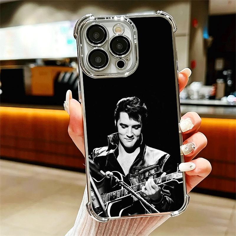 

Singer E-Elvis P-Presley Soft Phone Case For iPhone 15 16 17 Air 14 Pro Max 16E Plus 13 12 Mini Plating Anti-Fall Fundas iPhone 14 Plus
