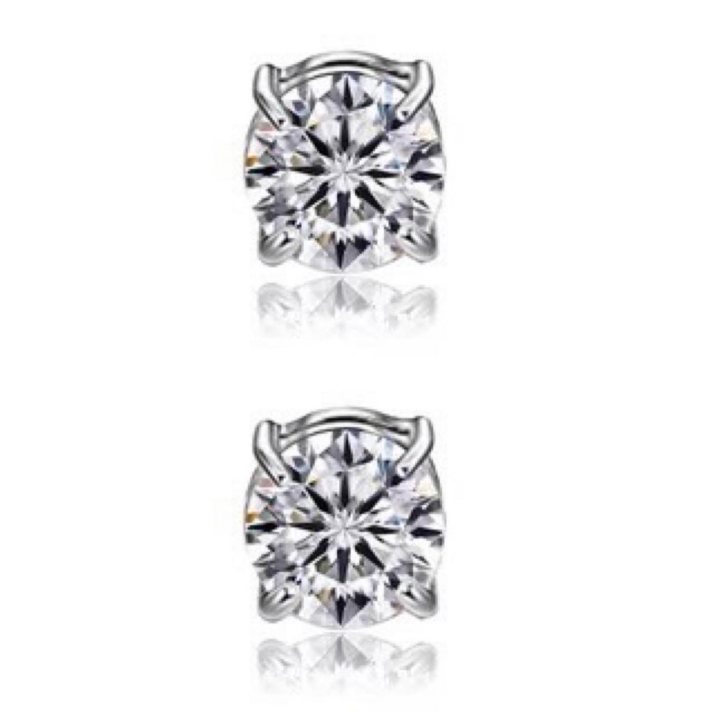 Zircon Magnet Ear Clips for Non-Pierced Ears - Unisex Stud Earrings