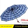 Ten Bones Extra Large Wind Resistant Silver Glue Sun Umbrella Parasol Men Gingham Foldable All-Weather Umbrella Promotion Gift Umbrella