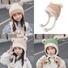 Kids Knit Hat With Heart Ears For Winter Warmth And Wind Resistance