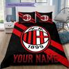 Ac Milan Crest Custom Name Pattern Bedding Quilt Set Quilt Cover Pillowcase Home Birthday Gift(1 * duvet cover + 2 * pillowcase, without core)