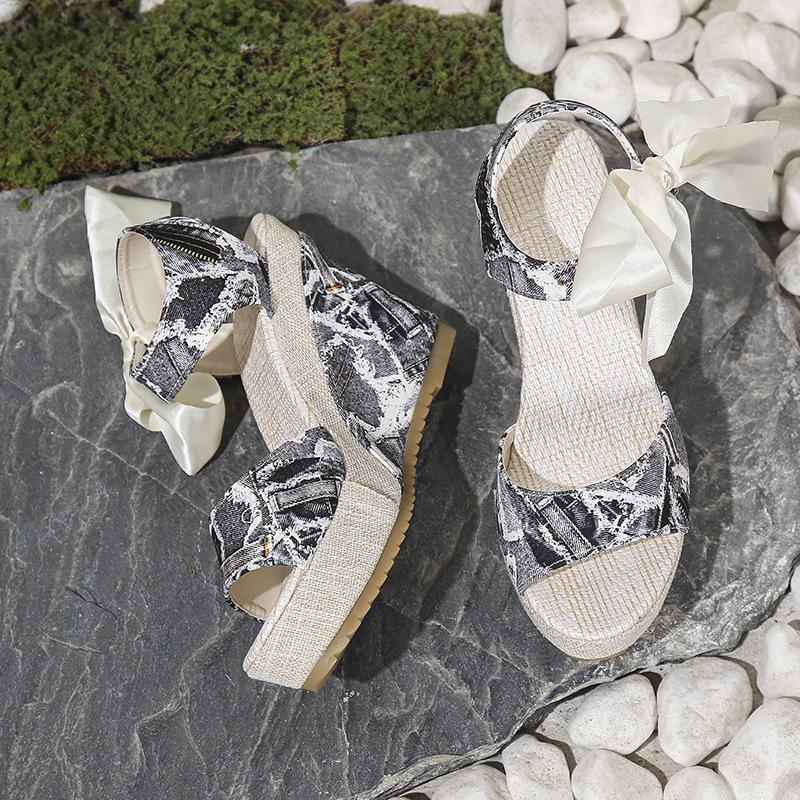 Wedge Heel Sandals Women's European and American Large Size 2025 Spring and Summer New Fish Mouth High Heel Strap Word Roman Sandals Women