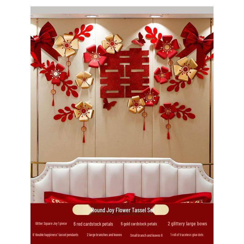 Wedding Bunting Décor Set for Bride and Groom's Room and Living Room Background
