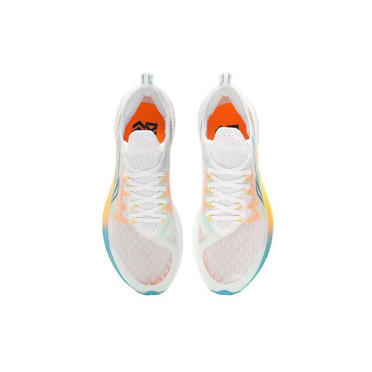 Li Ning Feidian Discovery Shock Absorption Lightweight Rebound Low Top Running Shoes Men Sneaker White Blue Yellow ARMS007-1