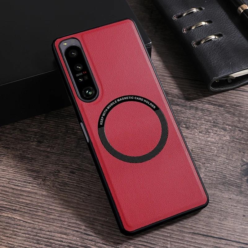 

Luxury PU Leather Wireless Charge Magnetic Case For Sony Xperia 10VII 1IV 5III 1VI 10V 1V 5V 10VI 5VI 1VII Shockproof Back Cover Sony Xperia 10 V