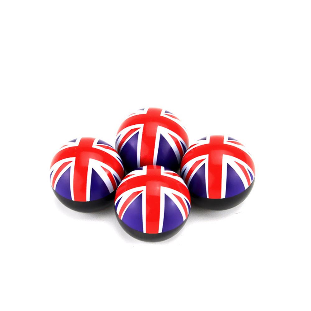 4pcs England British Flag Car Round Wheel Tire Ball Air Stem Valve Cap Covers
