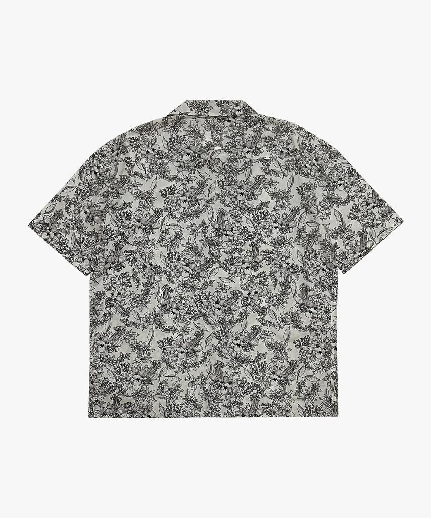 Nainneoscheu Botanical Drawing Open Collar Shirt_Ivory