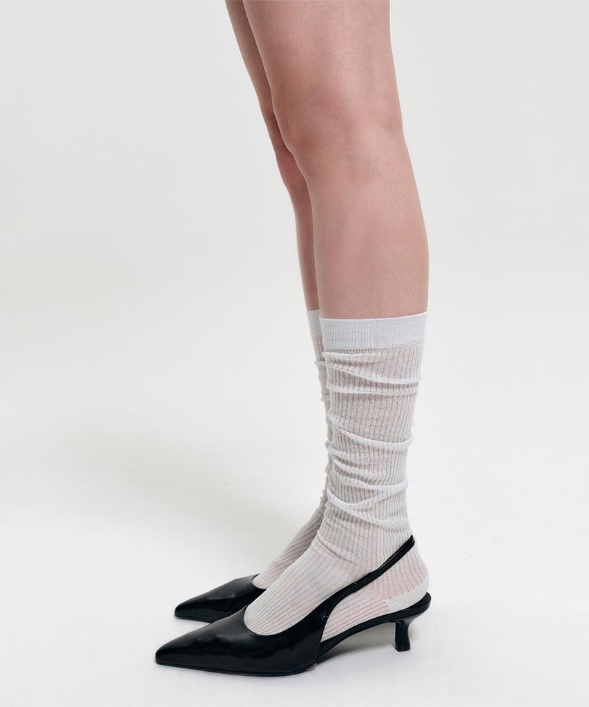 Lugkaeseuteu Ellie See-Through Knee Socks / Ellie Seethrough Knee Socks_6Colors