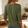 Damen V-Ausschnitt Langarm Lässiges Einfarbiges T-Shirt Leichter Weicher Stoff Lockere Passform Basis-Oberteil für den Alltag