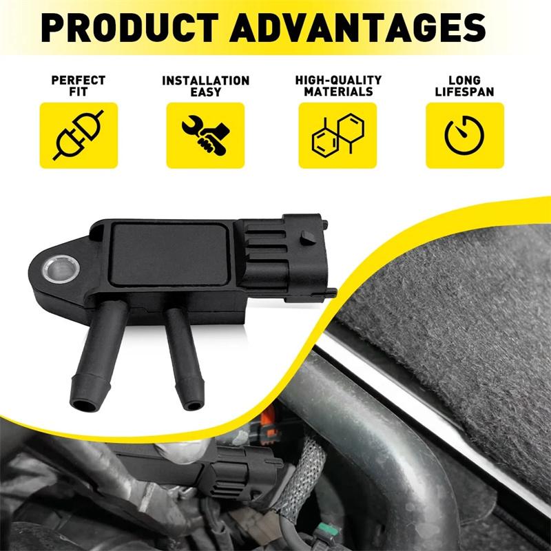 

Exhaust Pressure Sensor For Opel Vauxhall Astra H Zafira B Vectra C Signum Saab 9-3 93185556 0281002784 one size чёрный