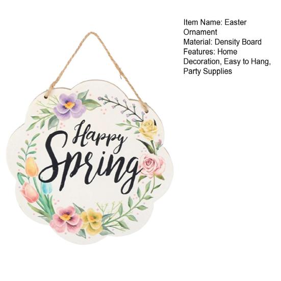 Yousheng Happy Easter Spring Wooden Hanging Decoration Farmhouse Rustic Holiday Easter Party Front Door Wall Hanging Sign Hanger Ornament Pendant