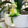 Hanging Flower Pot Edge Frog Decorative Ornaments Resin Hanging Decorative Glass Fish Tank Pendant Miniature Craft