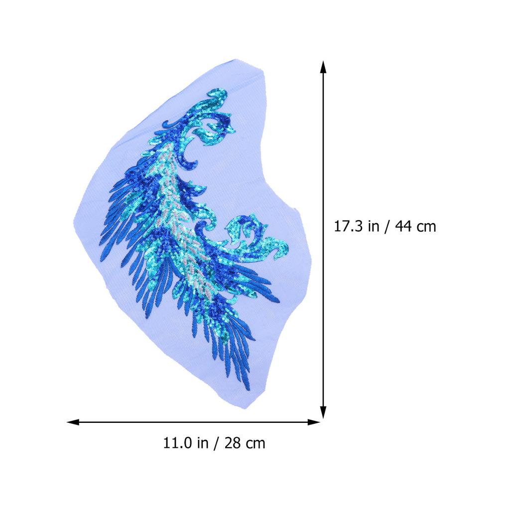 2Pcs Elegant Inspired Patch Sequins Embroidery Design for Fashion Apparel Retro Accessories Sewing DIY Projects Left