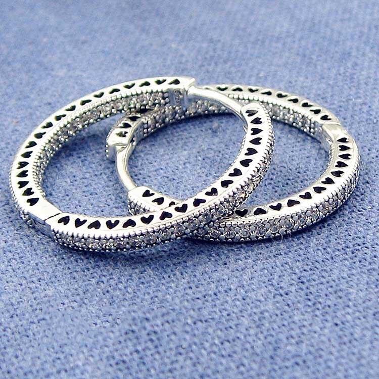 Original Hearts Of Circles Earring With Crystal For Women 925 Sterling Silver Earring Wedding Gift Europe Jewelry