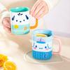 For Sanrio 400ml Ceramic Mugs Office Colored Juice Cups Cartoon Square Decal Design Water Cups Home Breakfast Milk Coffee Mugs