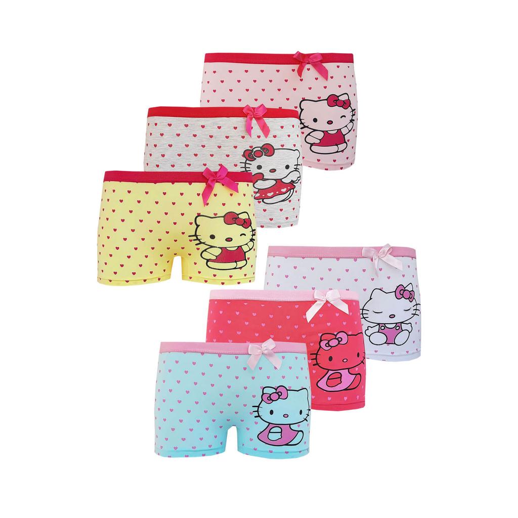 Set de 6 fete Cute Kitten Boxer Bumbac Lycra Fun