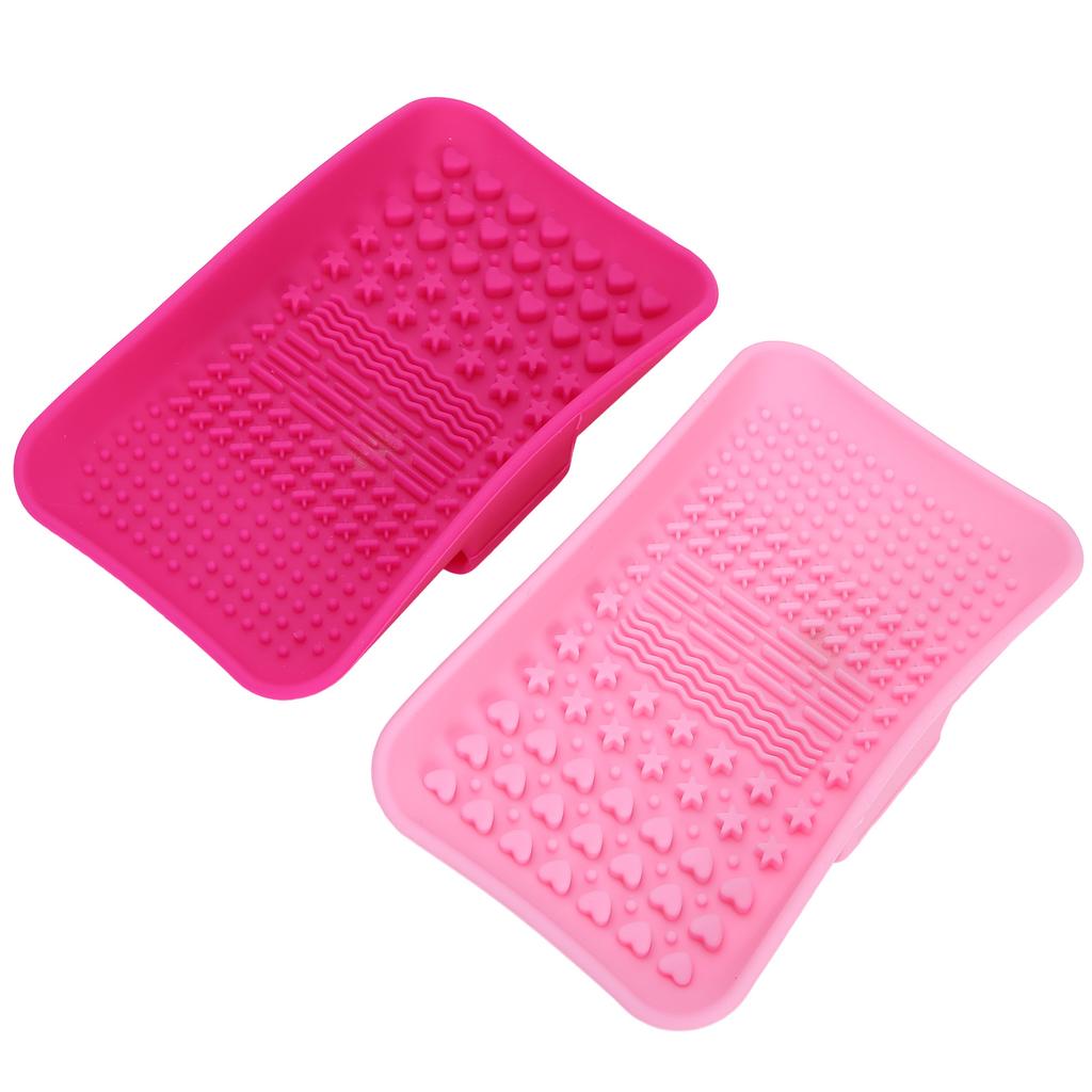 2pcs Silicone Makeup Brushes Cleaning Pads Mats Cosmetic Makeup Brush Cleaners Washing Tool