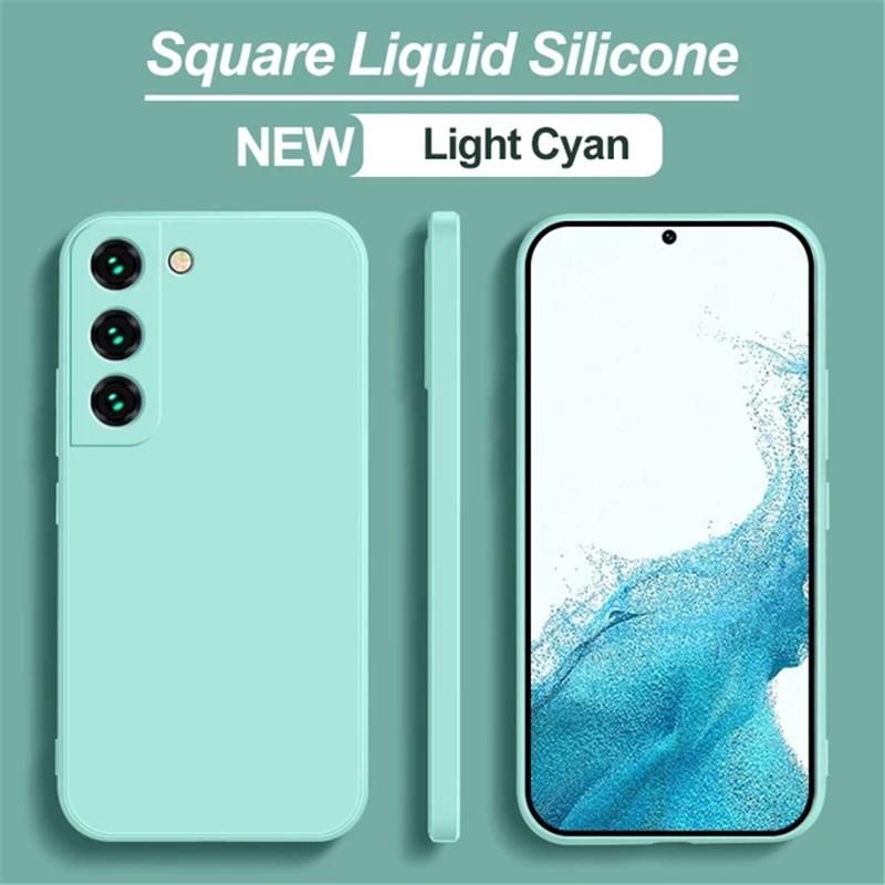 

Квадратний рідкий м’який силіконовий чохол для телефону Samsung Galaxy A05S A15 A25 A34 A54 A04S A14 A24 A34 A23 A33 A53 A72 S20 S21 S22 S23 S24 Ultra Plus Cover For Samsung S21 Ultra світло-блакитного кольору