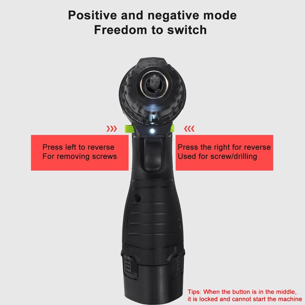 16.8V Wireless Impact Electric Cordless Screwdriver Power Tool 220V 30NM Torque Electric Drill Drilling Machine Mini Hand Drill New