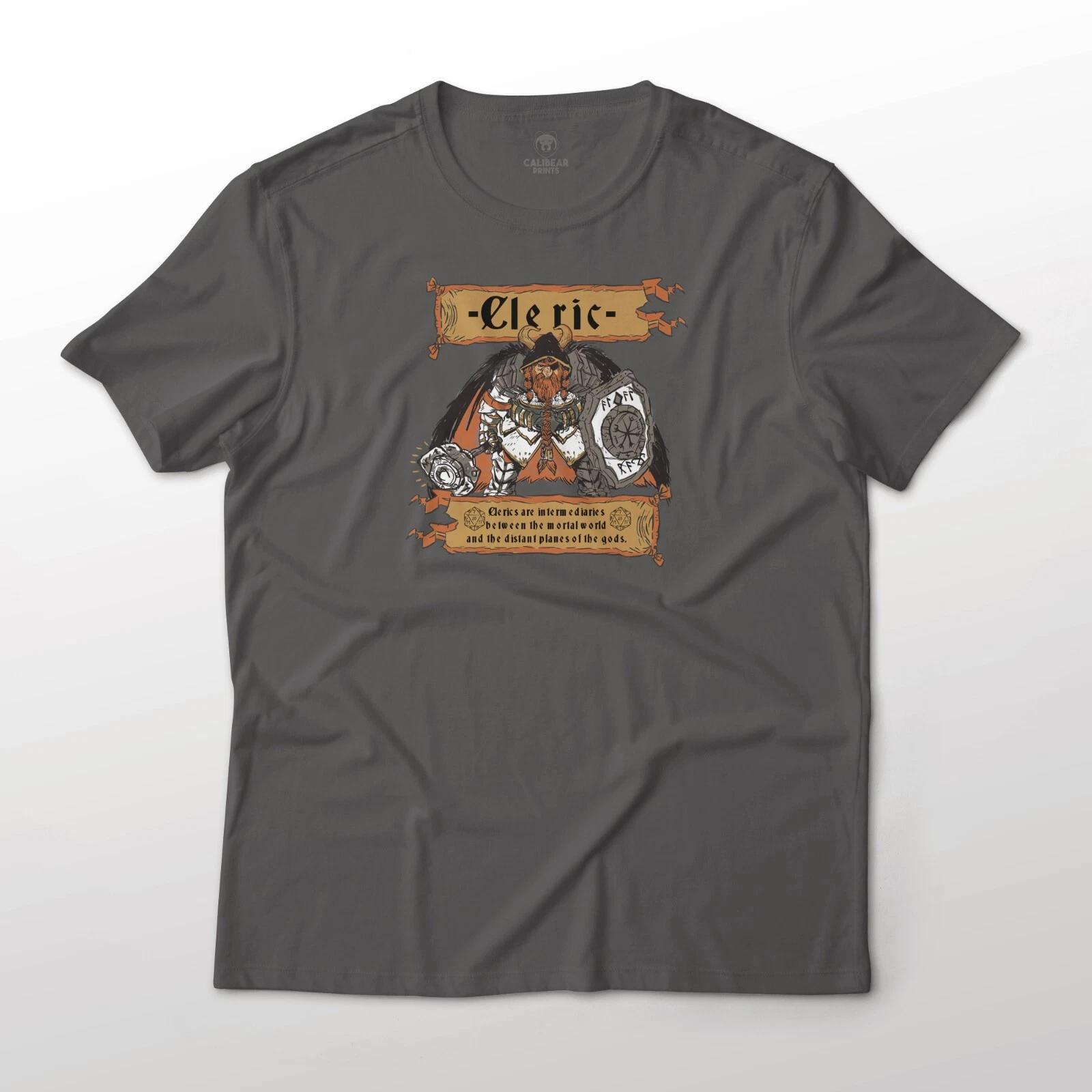 Dwarf Cleric Fantasy Dungeons and Dragons Graphic T-T-Shirt Unisex 100% Cotton Tee XL