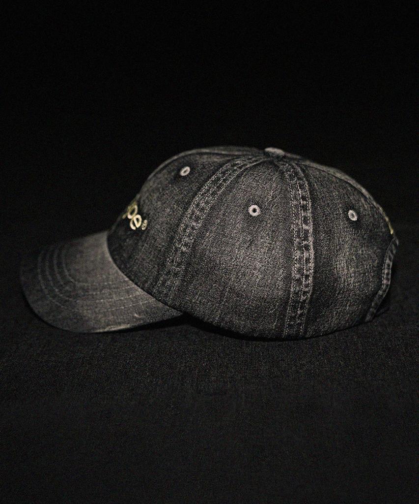 SCOUPE Logo Vintage Denim Ball Cap_Black