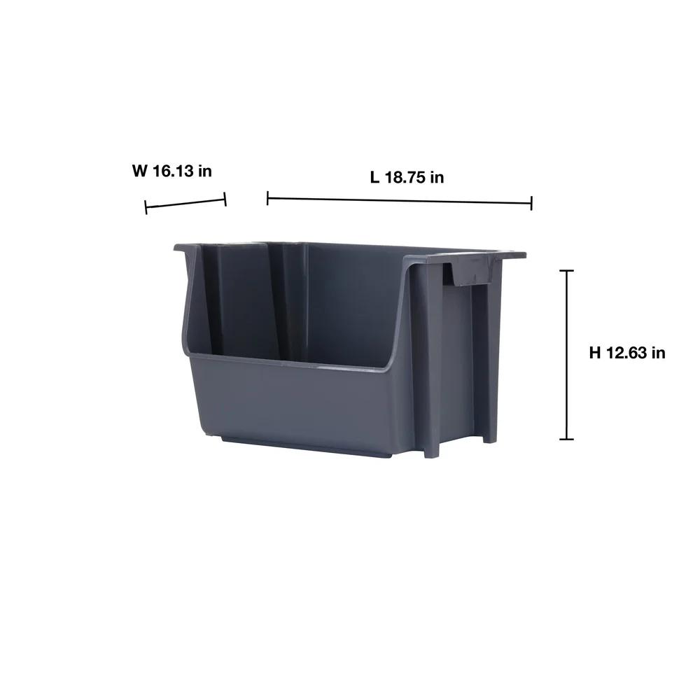 Heavy Duty Stackable Storage Bins Nesting Plastic Containers Perfect Home Office Organization Toys Tools and Household Items