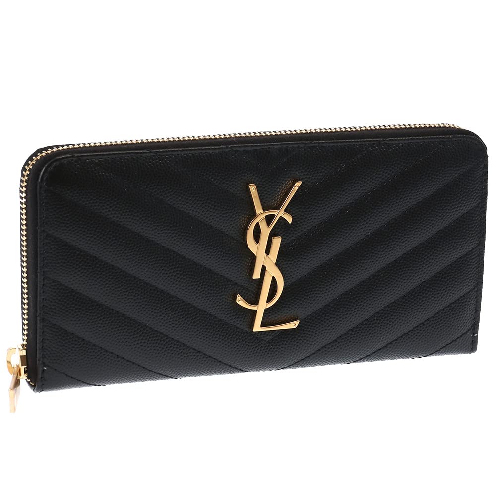 

Long Wallet SAINT LAURENT Leather Caviar Skin GOLD Hardware 358094 BOW01 1000 Black [Saint Laurent] Women s [Item] чорний