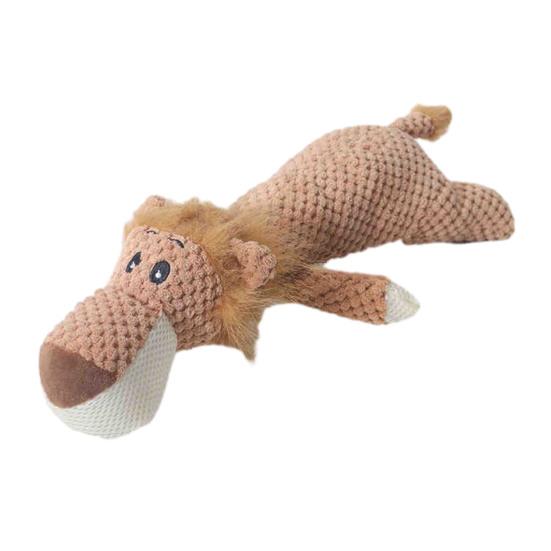 Jucărie de pluș pentru câini Moale Scârțâitoare Jucărie de mestecat Umplută Leu Lup Elefant Joc Interactiv Jucărie de tras pentru mestecători agresivi Divertisment prin mușcare