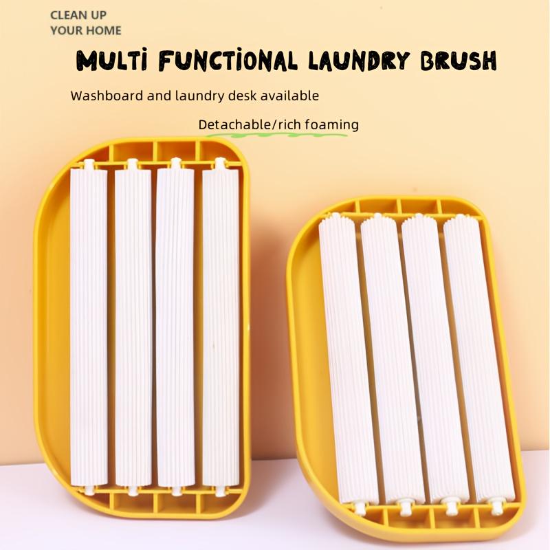 Cute Crocodile Design Washboard with Brush Non Slip Handguard  Hanging Storage, Multi Functional Laundry Basin for Underwear, Socks, Dorm, Home Use