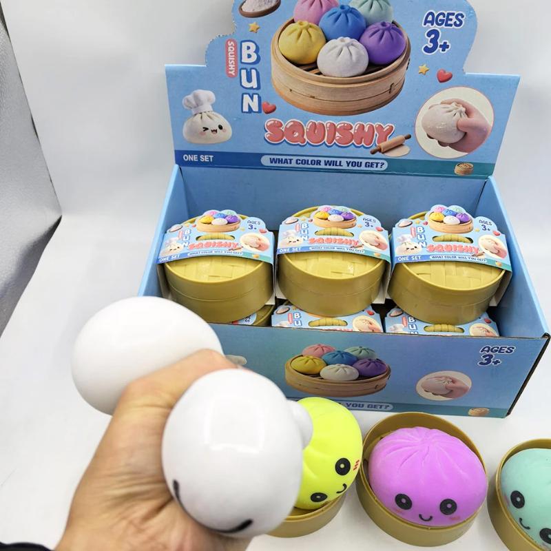 Barevné simulované knedlíky Squishy Relaxační zmírnění úzkosti Antistresové zvýšení štěstí Opakovaně použitelné Odrazové mačkací hračky pro úlevu