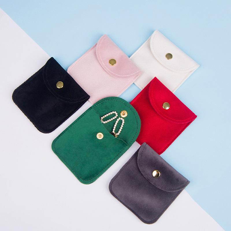 Schmuckbeutel Druckknopf Weiche Samttasche Umschlag Schmuckverpackungsbeutel Hochzeitsgeschenk Halskette Ohrringe Ringe Aufbewahrungstasche