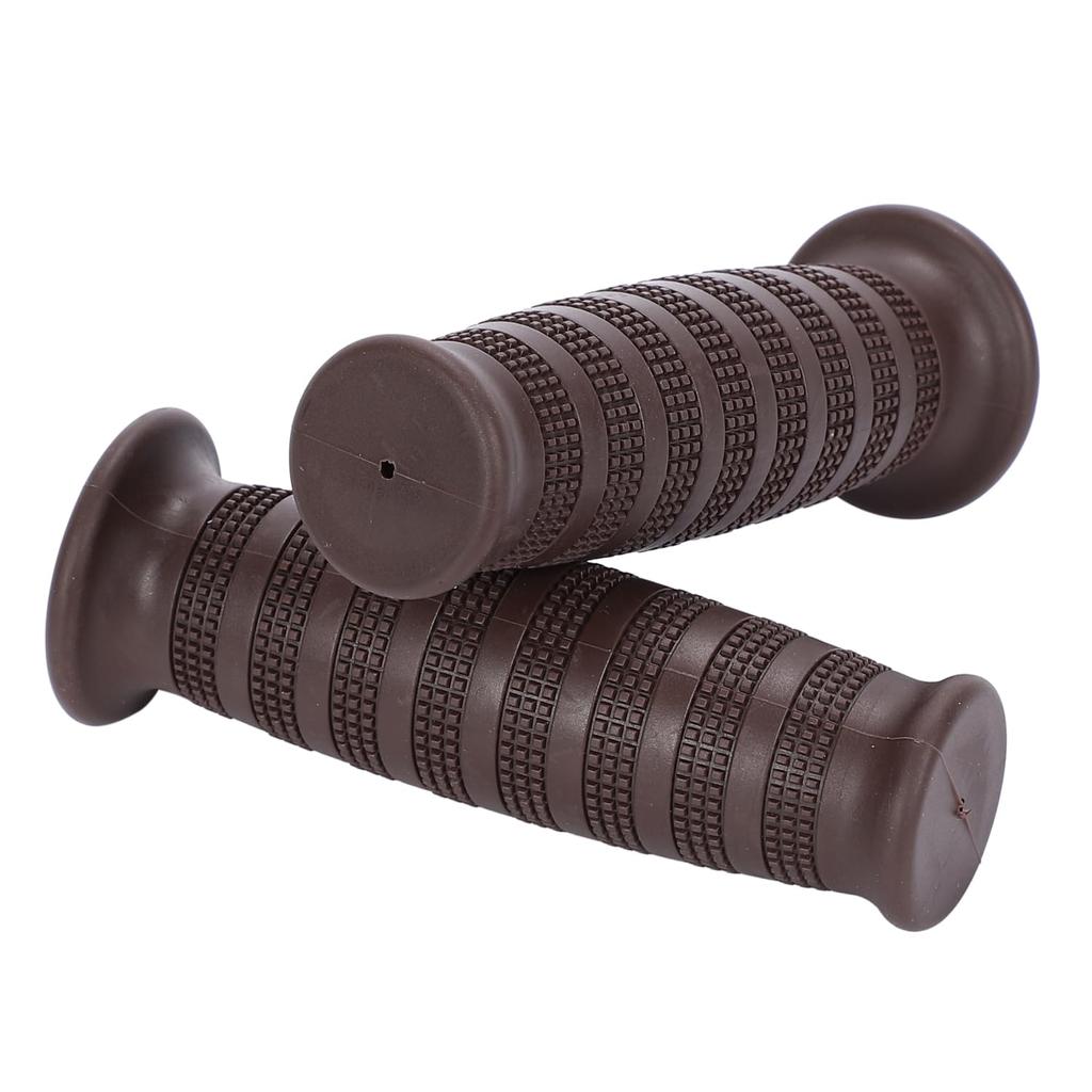 Nakira Motorcycle Grip, Barrel Type, Moped, Handle, 0.9 Inches (22.2 Mm), Left and Right Set, Rubber A Type (Dark Brown)
