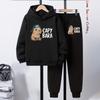 Capybara Hoodie 2pcs Boys Kids Cozy Outfit Capybara Playwear Machine Washable Sports Active Boys Perfect Outdoor