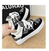 Women's shoes summer niche black casual canvas shoes retro versatile sports big head shoes men's