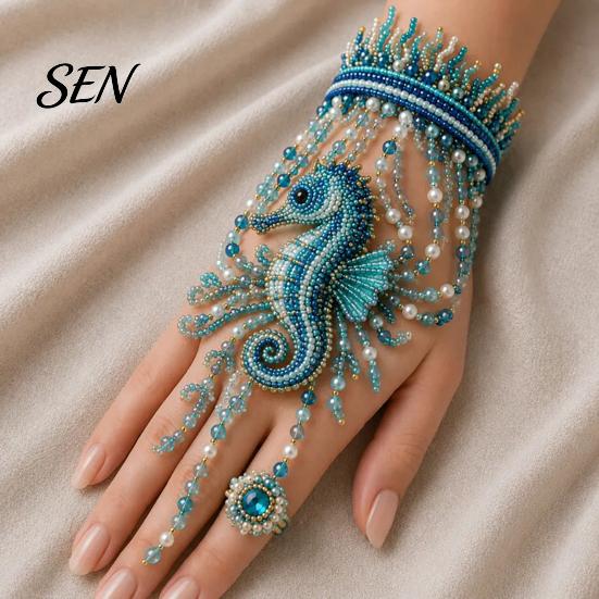 Kit DIY de Pulsera de Mano con Cuentas, Set para Hacer Joyería Tejida con Cuentas, Cadena Ajustable Hecha a Mano Kits Artesanales para Adultos Regalos Amantes de la Artesanía