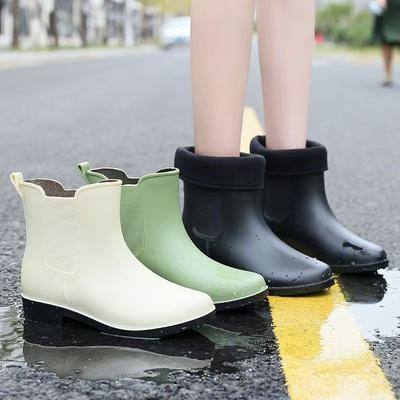 Fashion Short Water Shoes Chelsea Women's Non-slip Rain Shoes Low-top Waterproof Boots Rain Boots Rubber Shoes Overshoes